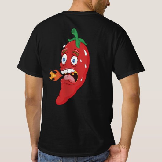 Emoji Funny Chili Pepper Hot Sauce Food Lover T-shirt (Achterkant)