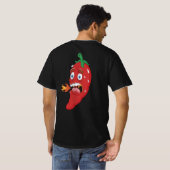 Emoji Funny Chili Pepper Hot Sauce Food Lover T-shirt (Achterkant volledig)
