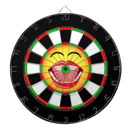 Emoji Funny Dartboard Groen Rood Zwart Geel Dartbord