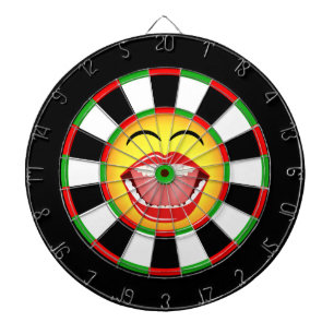 Emoji Funny Dartboard Groen Rood Zwart Geel Dartbord