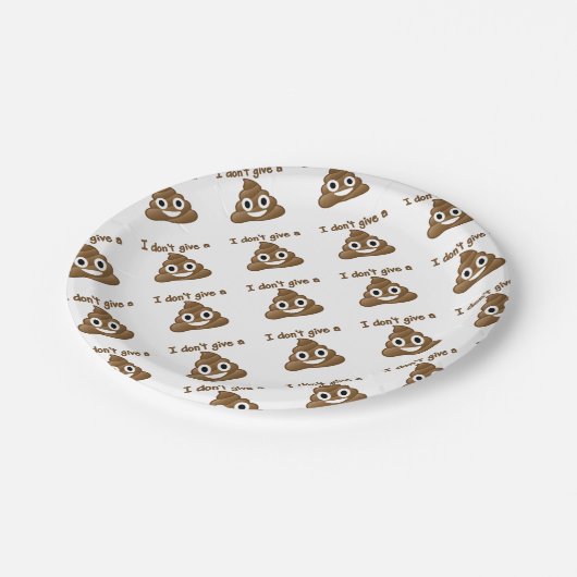 Emoji Geef een poo Papieren Bordje (Gekanteld)