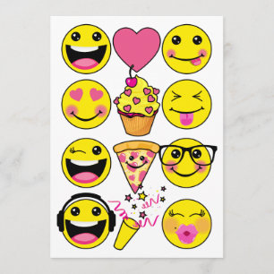 Emoji-geïnspireerde uitnodiging voor verjaardagsfe