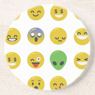 Emoji gelukkig gezicht zandsteen onderzetter
