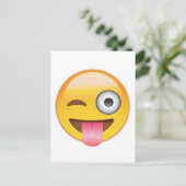 Emoji - gezicht met tong briefkaart (Staand voorkant)