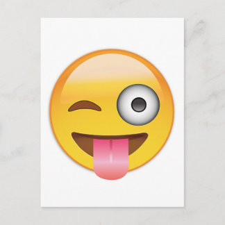 Emoji - gezicht met tong briefkaart