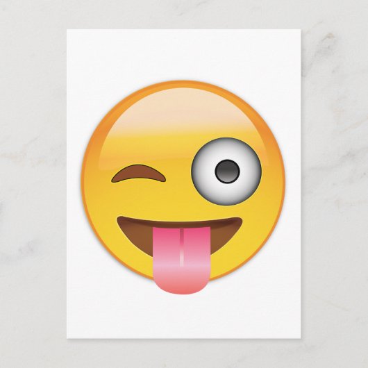 Emoji - gezicht met tong briefkaart (Voorkant)