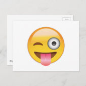 Emoji - Gezicht met Tong Briefkaart (Voorkant / Achterkant)
