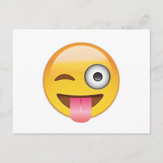 Emoji - Gezicht met Tong Briefkaart (Voorkant)