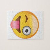 Emoji - gezicht met tong legpuzzel (Horizontaal)