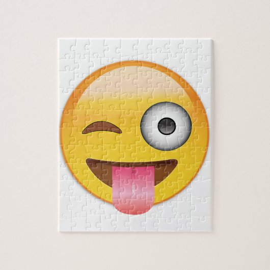 Emoji - gezicht met tong legpuzzel (Verticaal)