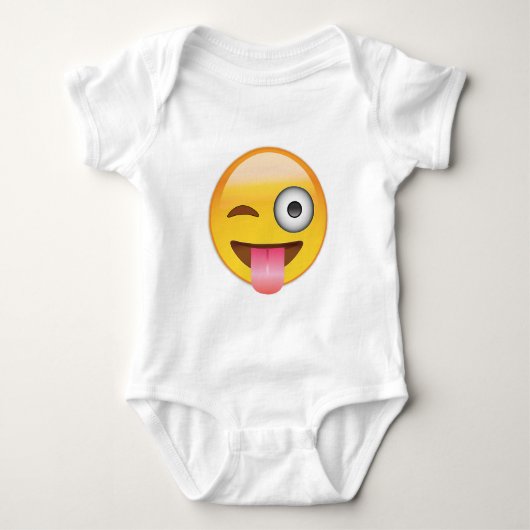 Emoji - gezicht met tong romper (Voorkant)