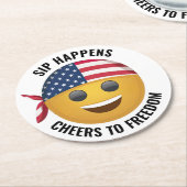 Emoji Gezicht Onderzetters van Papier (Gebogen)