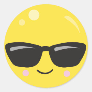 Emoji Gezicht Ronde Sticker