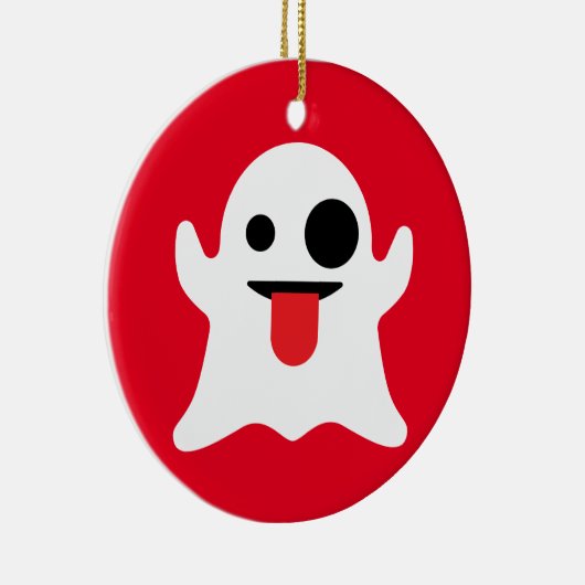 Emoji Ghost Keramisch Ornament (Rechts)