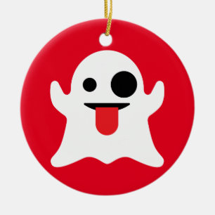 Emoji Ghost Keramisch Ornament