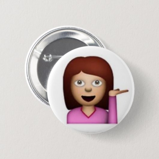 Emoji Girl Ronde Button 5,7 Cm (Voorkant /achterkant)