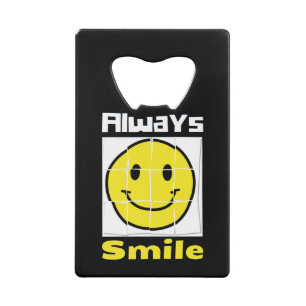 emoji glimlach creditkaart flessenopener