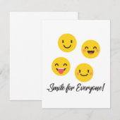 Emoji glimlach voor iedereen bedankkaart (Voorkant / Achterkant)