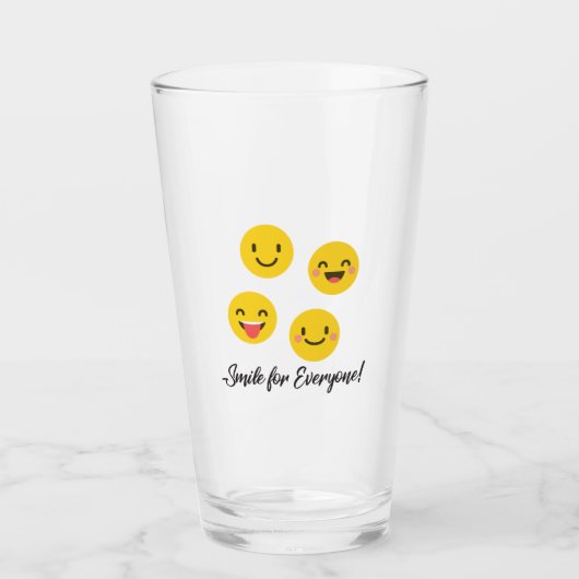 Emoji glimlach voor iedereen glas (Voorkant)