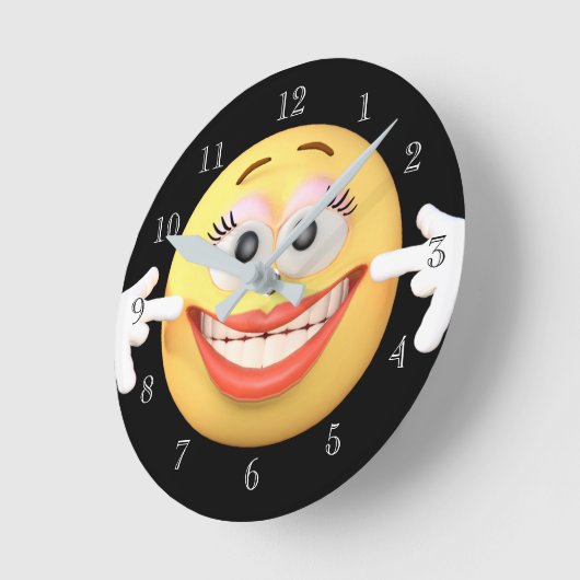 Emoji glimlachen ronde klok (Hoek)