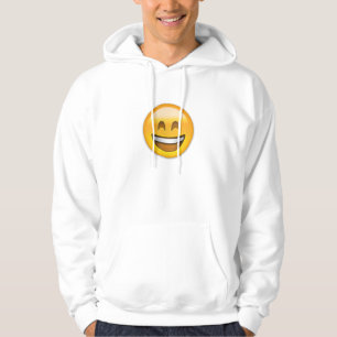 Emoji glimlachend gezicht met open mond en glimlac hoodie