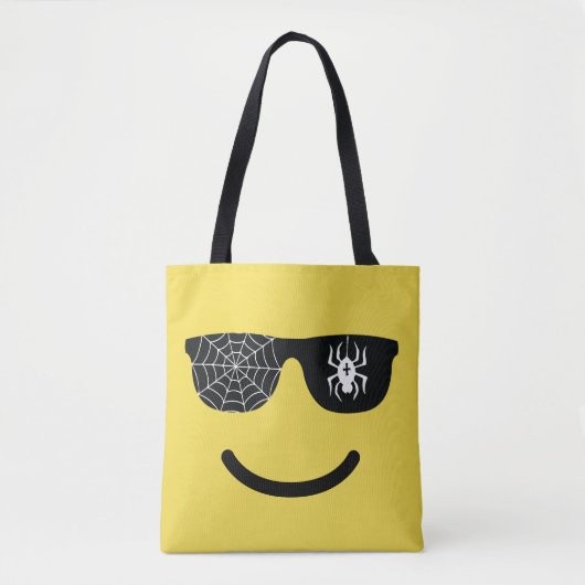 Emoji glimlachend gezicht met zonnebril Halloween- Tote Bag (Voorkant)