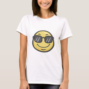 Emoji: Glimlend gezicht met zonnebril T-shirt