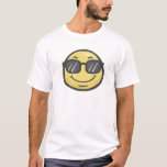 Emoji: Glimllen gezicht met zonnebrillen T-shirt<br><div class="desc">Glimlach gezicht met zonnebril emoticon</div>