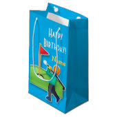 Emoji golf Happy Birthday lichtblauw Klein Cadeauzakje (Voorkant Gekanteld)