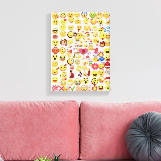 Emoji-grootte SM Canvas Afdruk (Insitu (Woonkamer))
