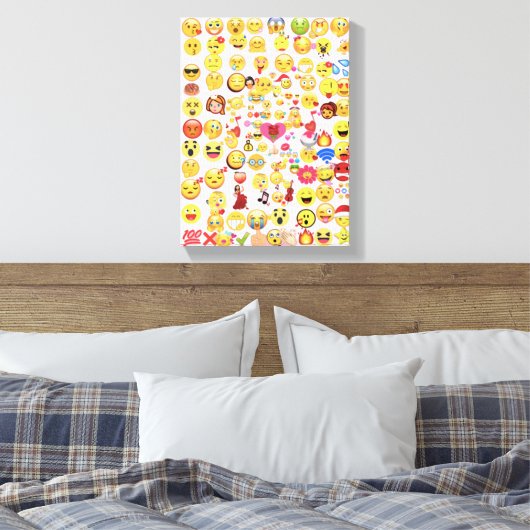 Emoji-grootte SM Canvas Afdruk (Insitu (Slaapkamer))