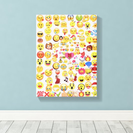 Emoji-grootte SM Canvas Afdruk (Insitu (Houten vloer))