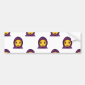 emoji hajib bumpersticker (Voorkant)