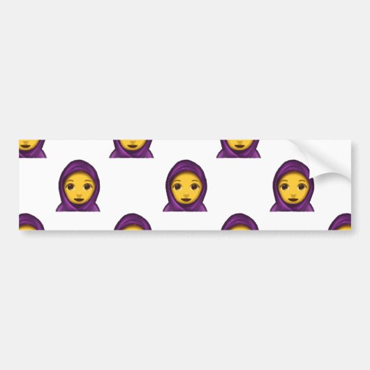 emoji hajib bumpersticker (Voorkant)