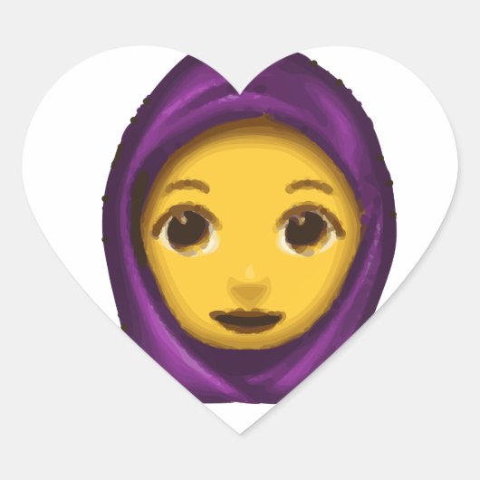 emoji hajib hart sticker (Voorkant)