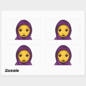 emoji hajib rechthoekige sticker (Vel)