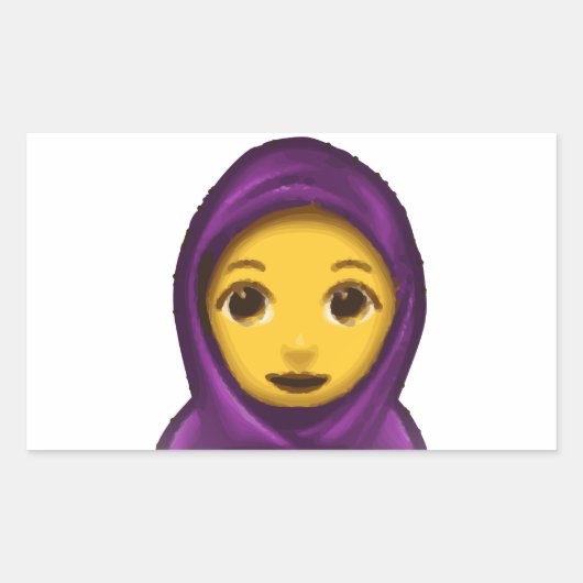 emoji hajib rechthoekige sticker (Voorkant)