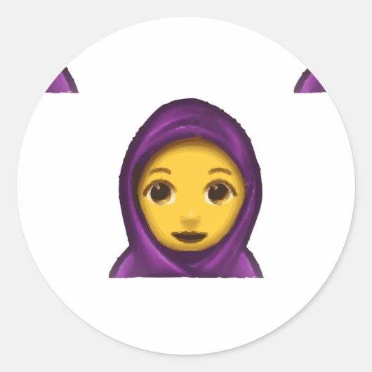 emoji hajib ronde sticker (Voorkant)
