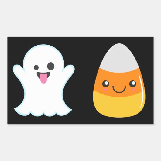 Emoji Halloween Ghost & Candy Corn Stickers (Voorkant)