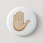 Emoji - Hand Up Ronde Button 5,7 Cm (Voorkant)
