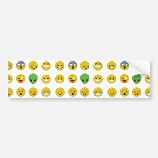 Emoji happy face bumpersticker (Voorkant)