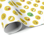 Emoji happy face cadeaupapier (Rol Hoek)