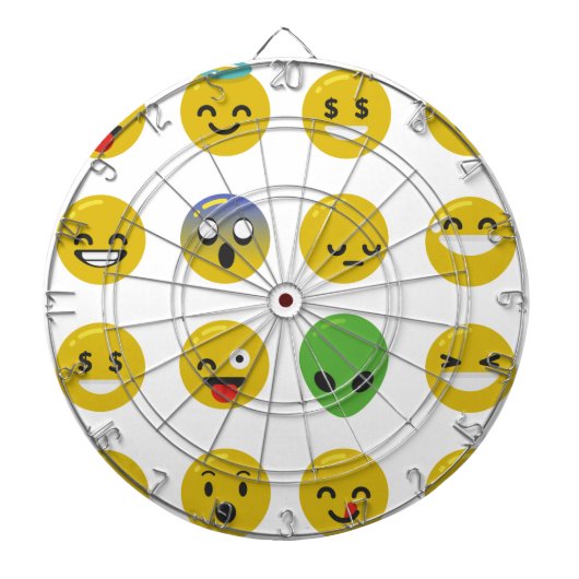 Emoji happy face dartbord (Voorkant)