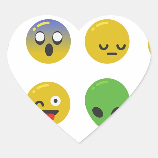 Emoji happy face hart sticker (Voorkant)