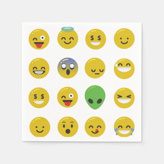Emoji happy face paper napkins servetten (Voorkant)