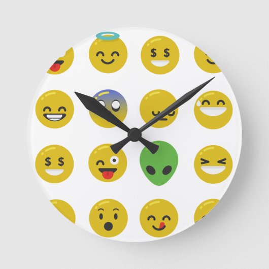 Emoji happy face ronde klok (Voorkant)