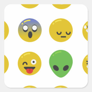 Emoji happy face vierkante sticker