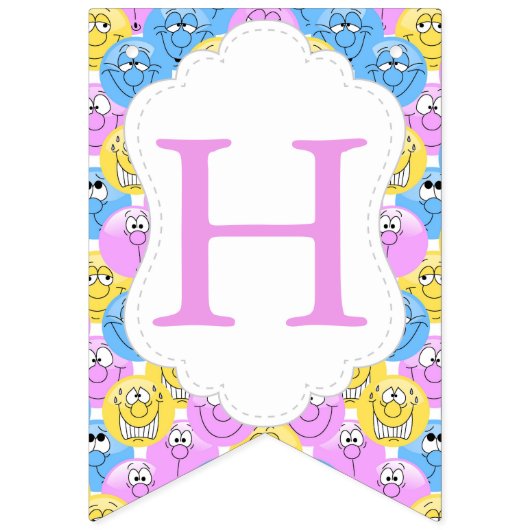 Emoji 😊 Happy Gekke deeggezichten Vlaggetjes (Tweede vlag)