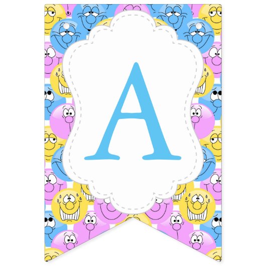 Emoji 😊 Happy Gekke deeggezichten Vlaggetjes (Derde vlag)