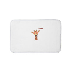 Emoji Happy Love Eyes Giraffe Face Badmat